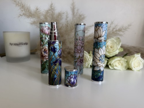 10ml floral stained - floral, glass